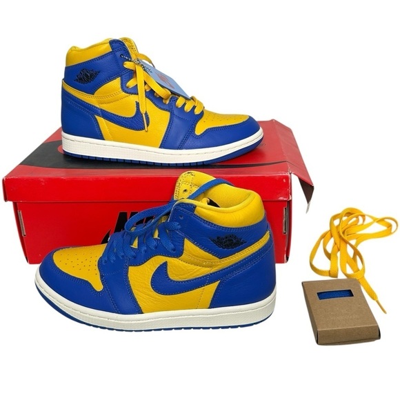 Nike Shoes - Nike Air Jordan Women's Retro 1 High OG Varsity Maize Game Royal Sz 7 FD2596-700